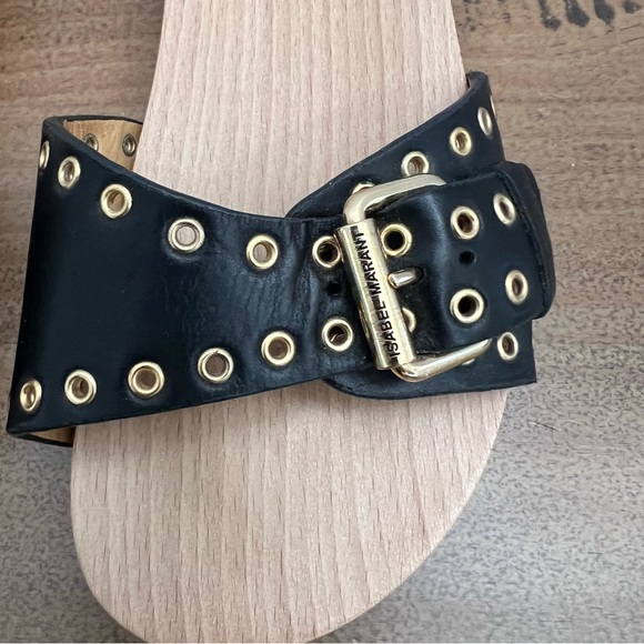 Isabel Marant Jaso Leather Slip On Clogs Sandals Black 38 - Picture 7 of 11